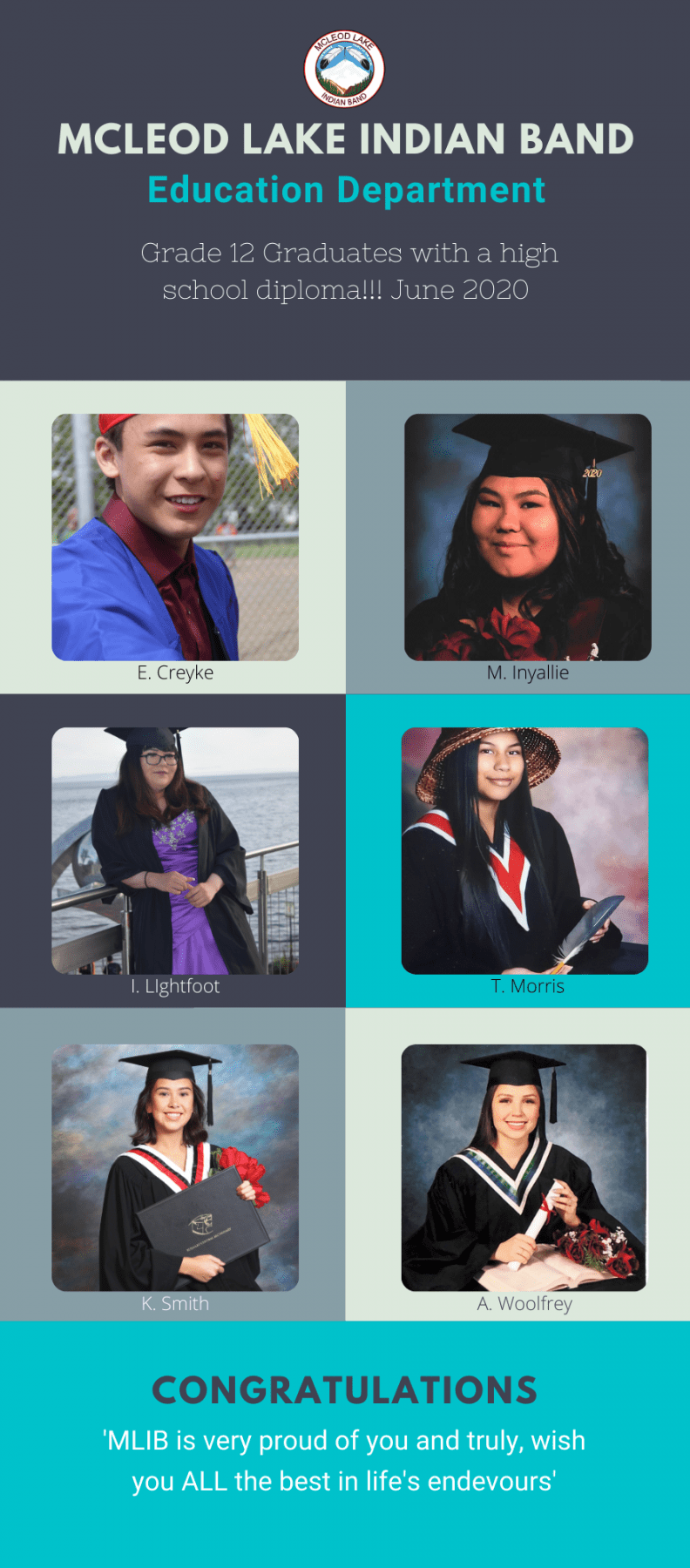 Graduates McLeod Lake Indian Band