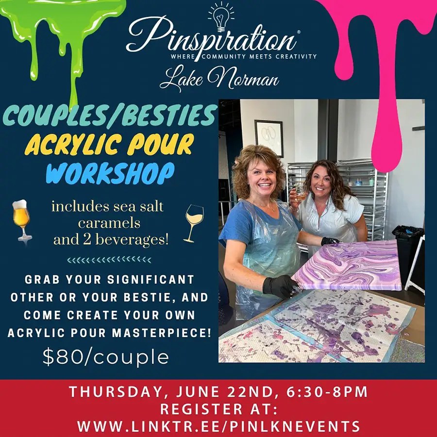 Pinspiration Lake Norman Couples/Besties Acrylic Pour