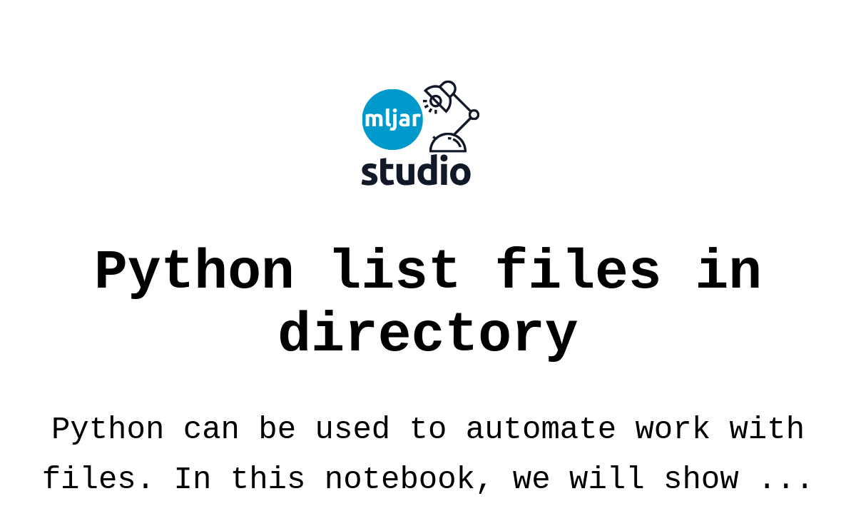 Python list files in directory MLJAR