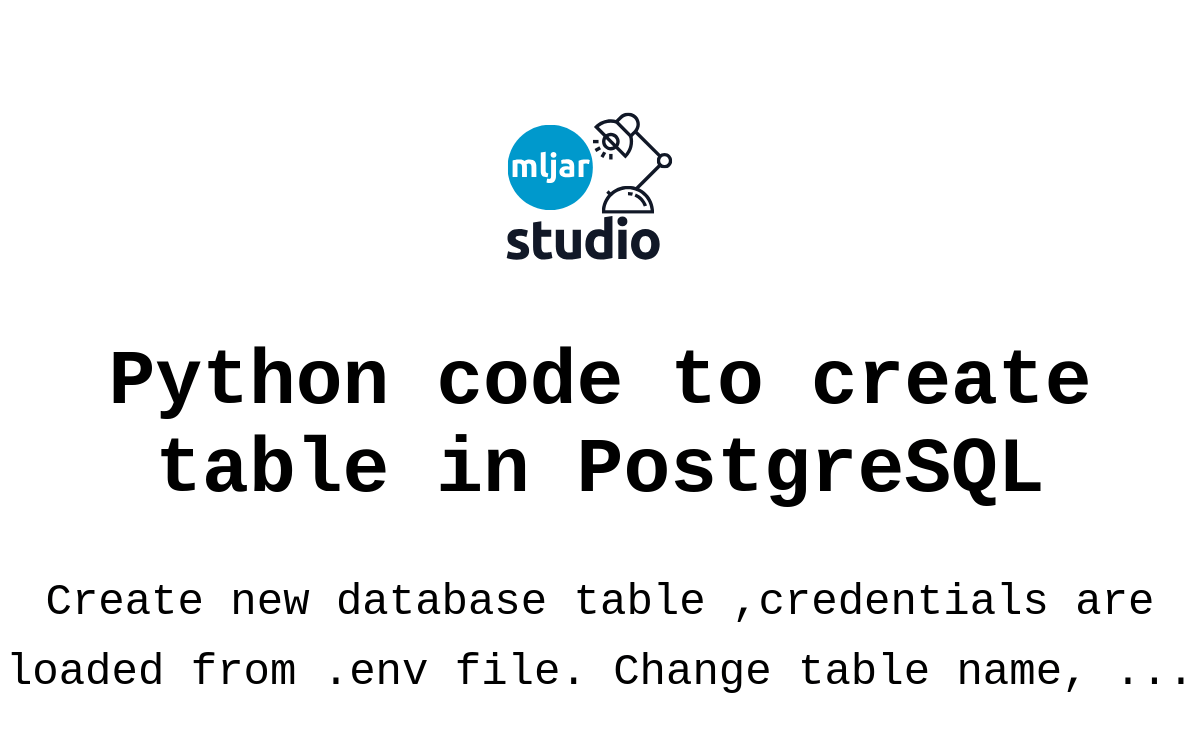 Python code to create table in PostgreSQL