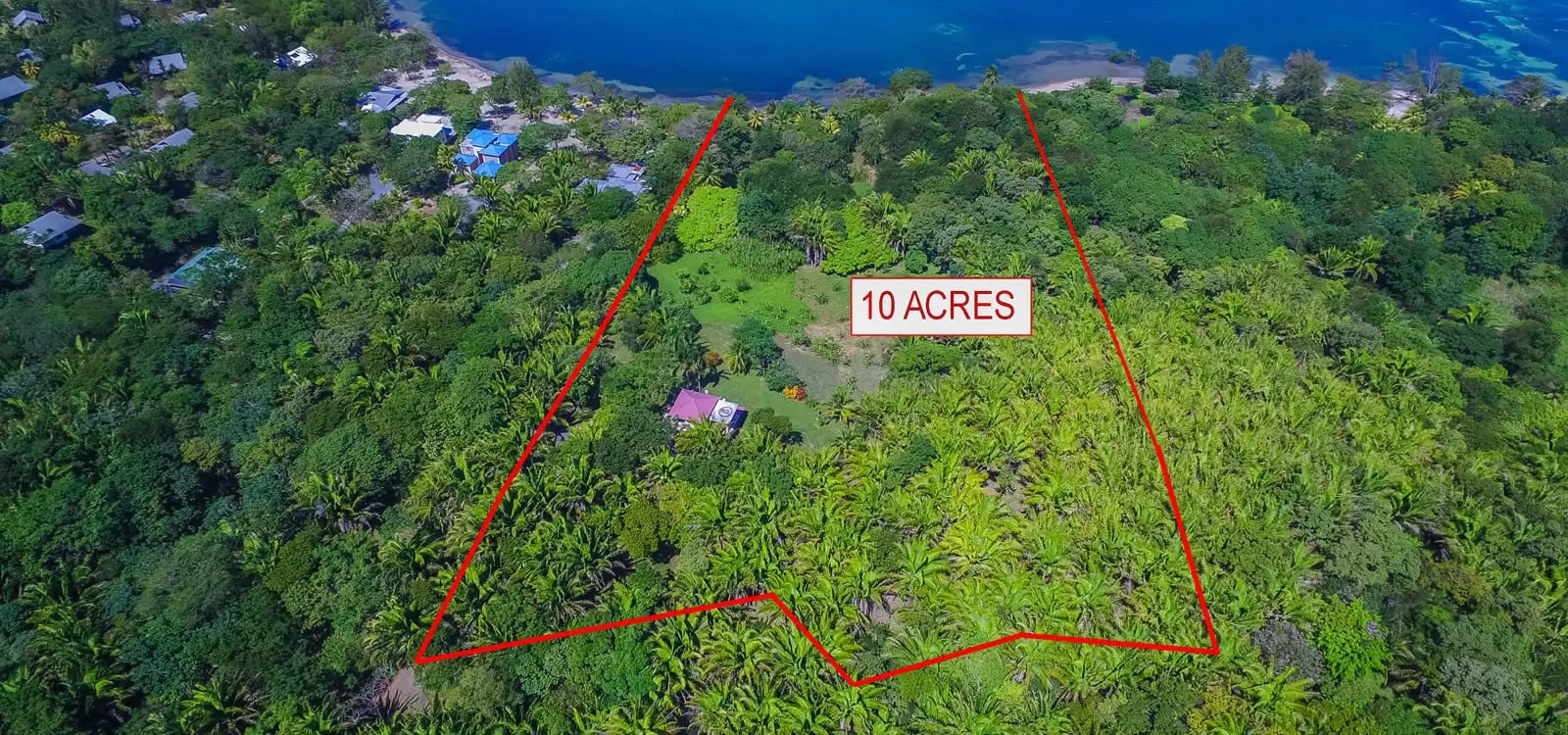 2 Bedroom Beachfront Property for Sale on 10 Acre, Palmetto Bay, Roatan