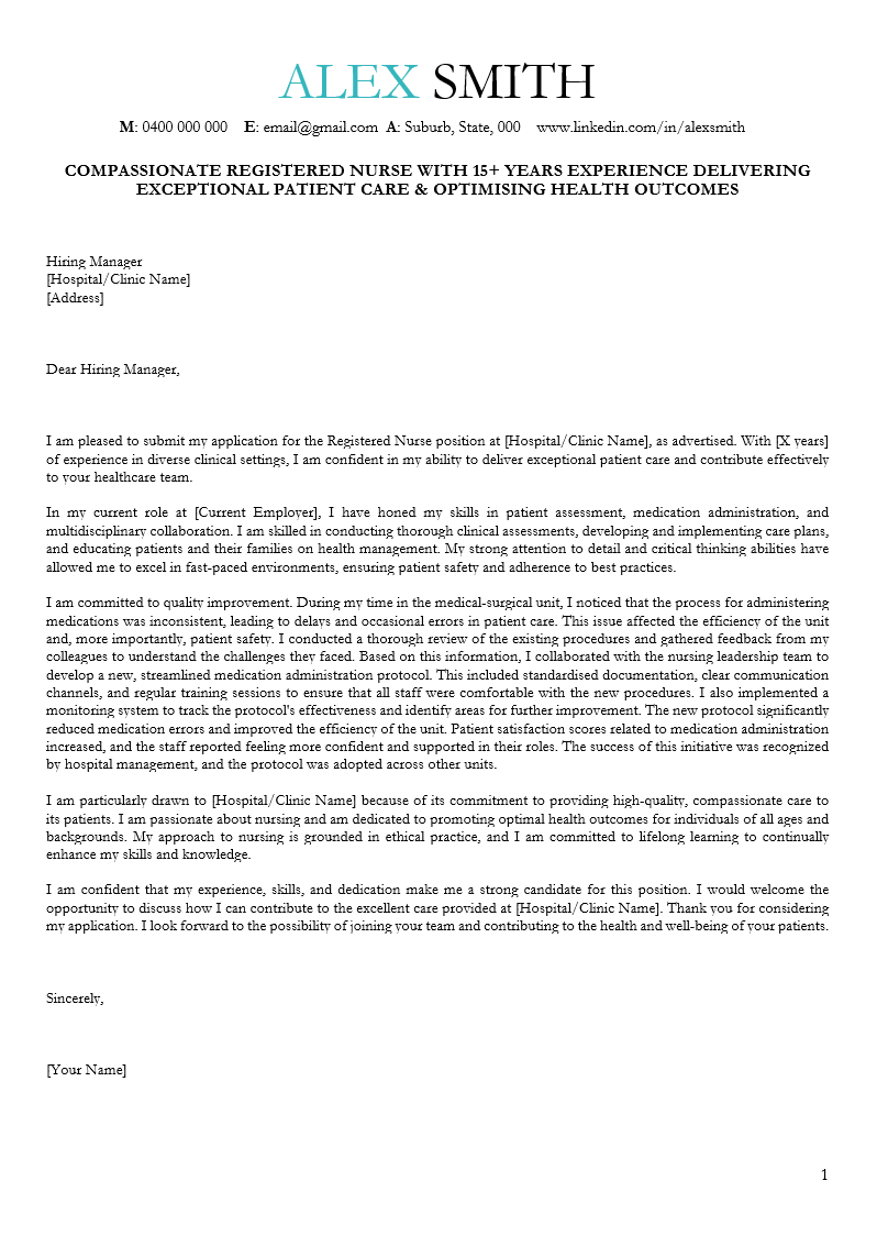 How to Write a Nursing Cover Letter Australia (+ Examples)
