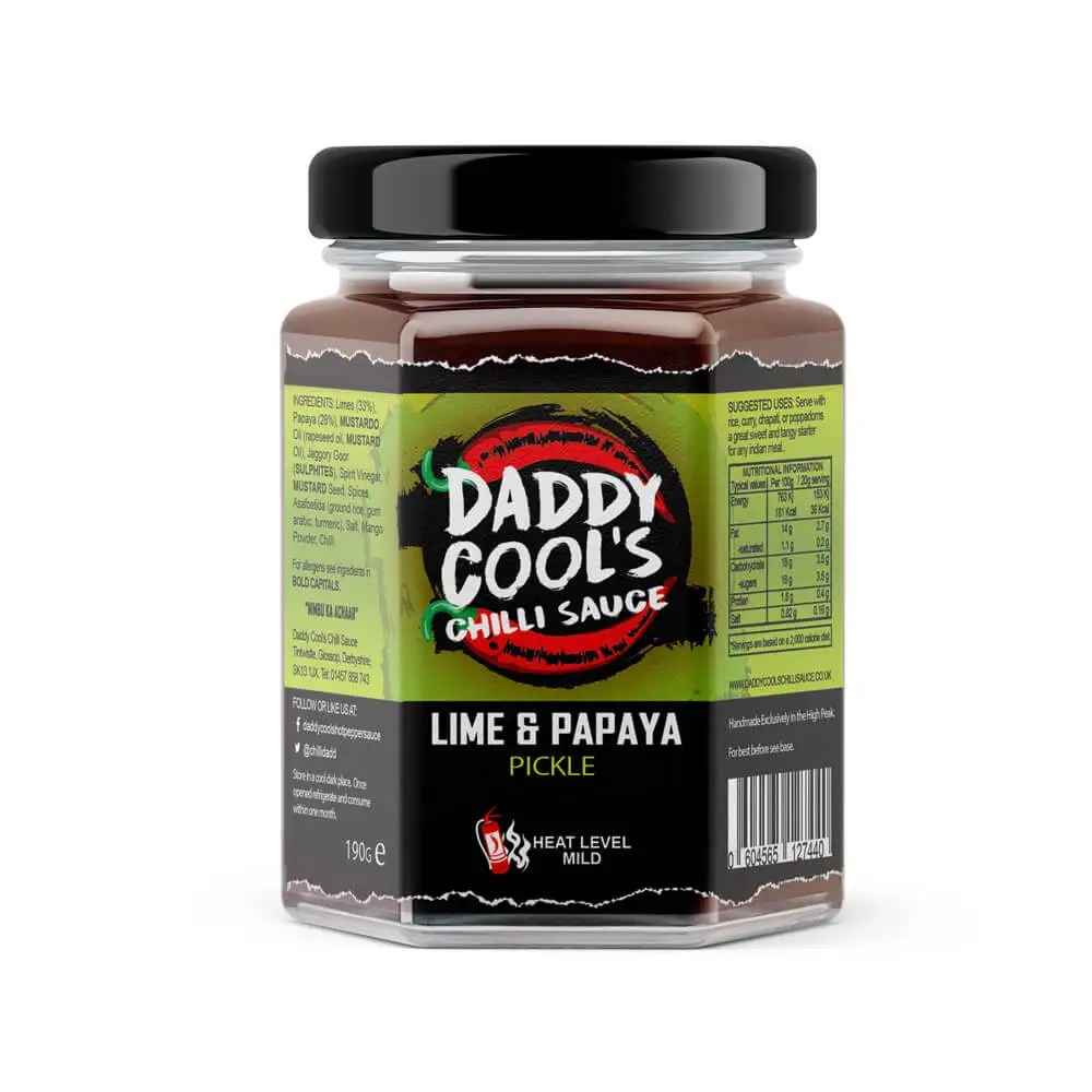 Lime and Papaya Pickle Daddy Cools Chilli Sauce
