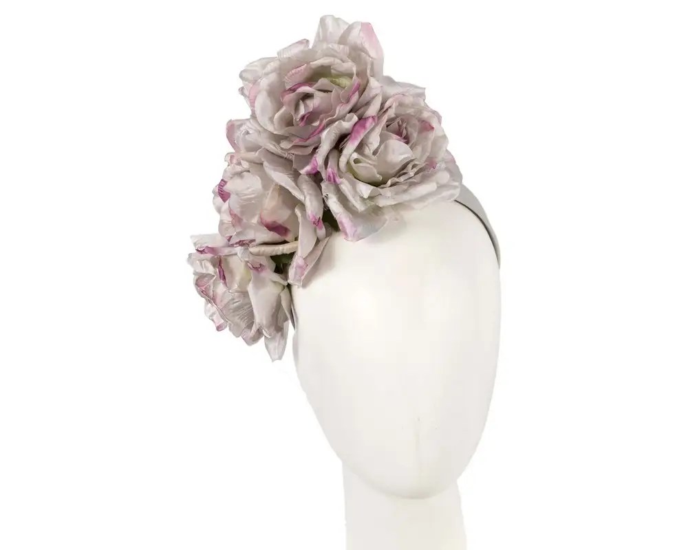 Large silver & lilac flower headband by Max Alexander Online in