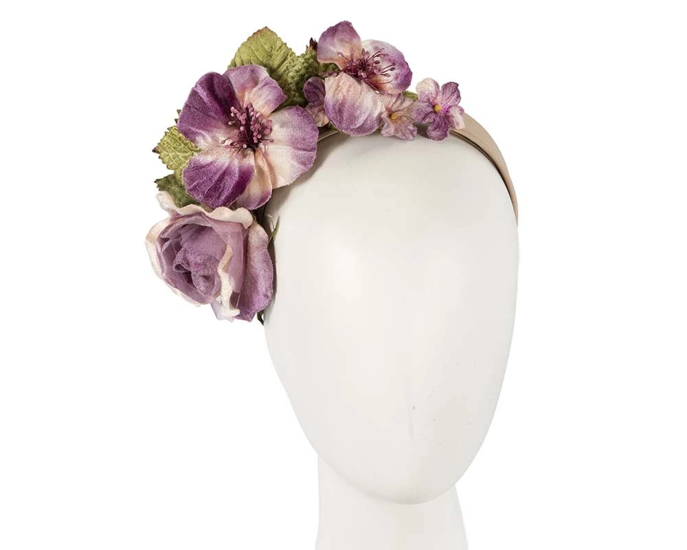 Lilac flower headband fascinator by Max Alexander Online in Australia
