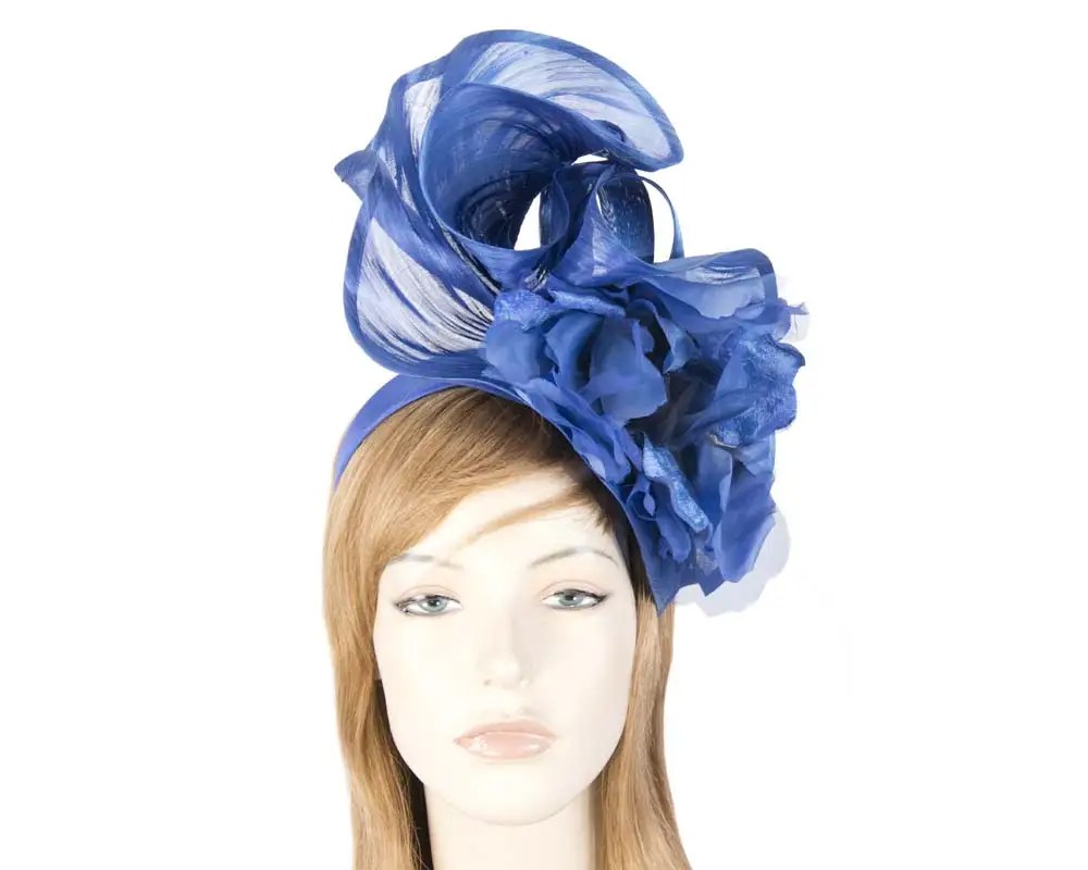 Bespoke large royal blue fascinator Online in Australia Hats From OZ