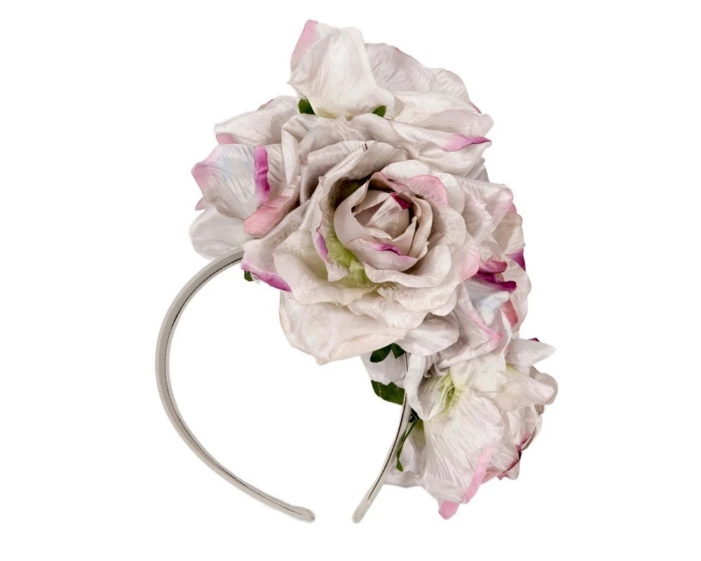 Silver & Lilac Flower Headband Fascinator By Max Alexander