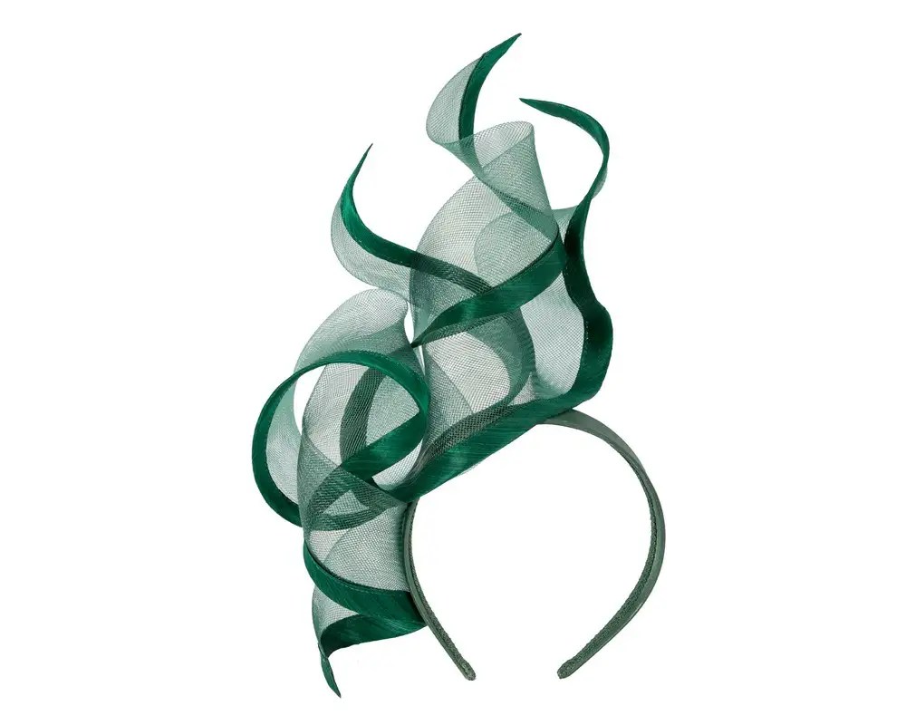 Exclusive Tall Dark Green Fascinator By Fillies Collection
