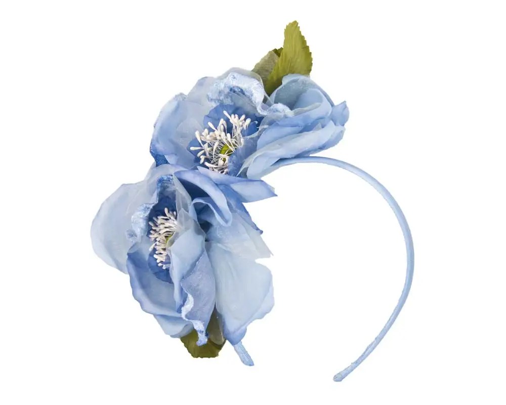 Light blue silk flower crown Online in Australia Hats From OZ