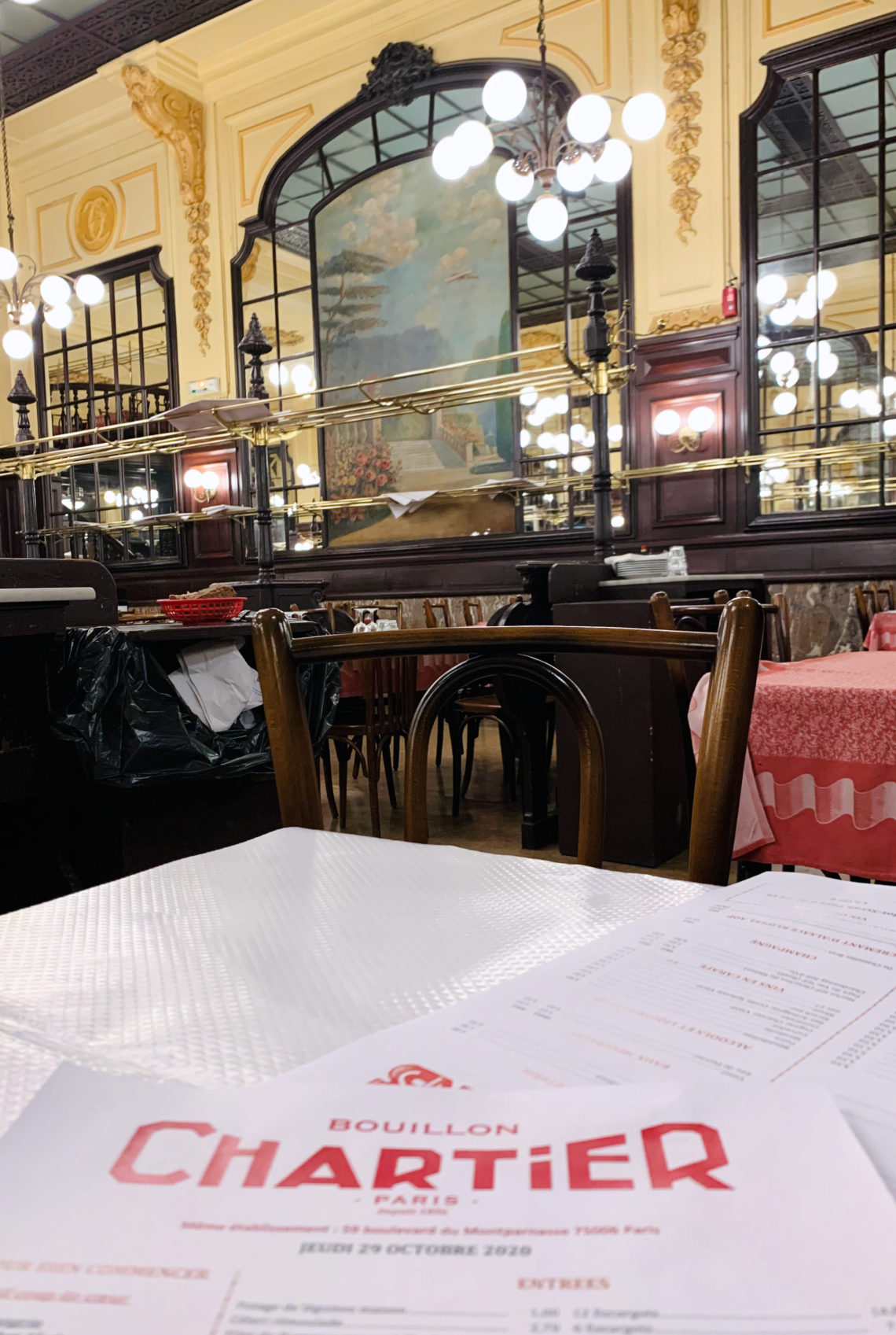 Bouillon Chartier menu Mlle Rebelle