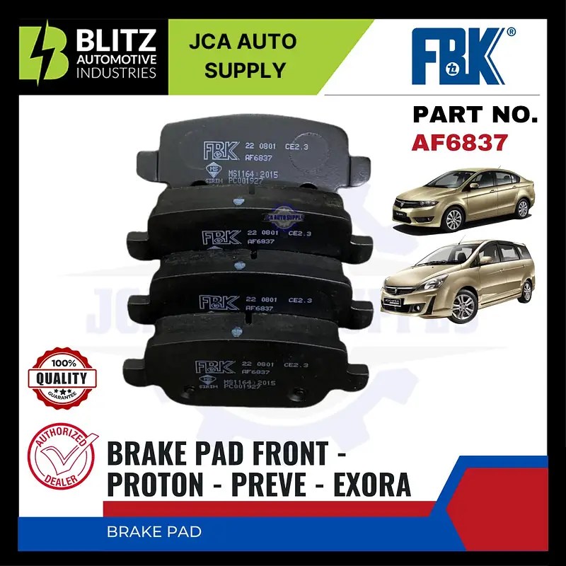 Proton Preve Exora Turbo Rear Disc Brake Pad FBK AF6837