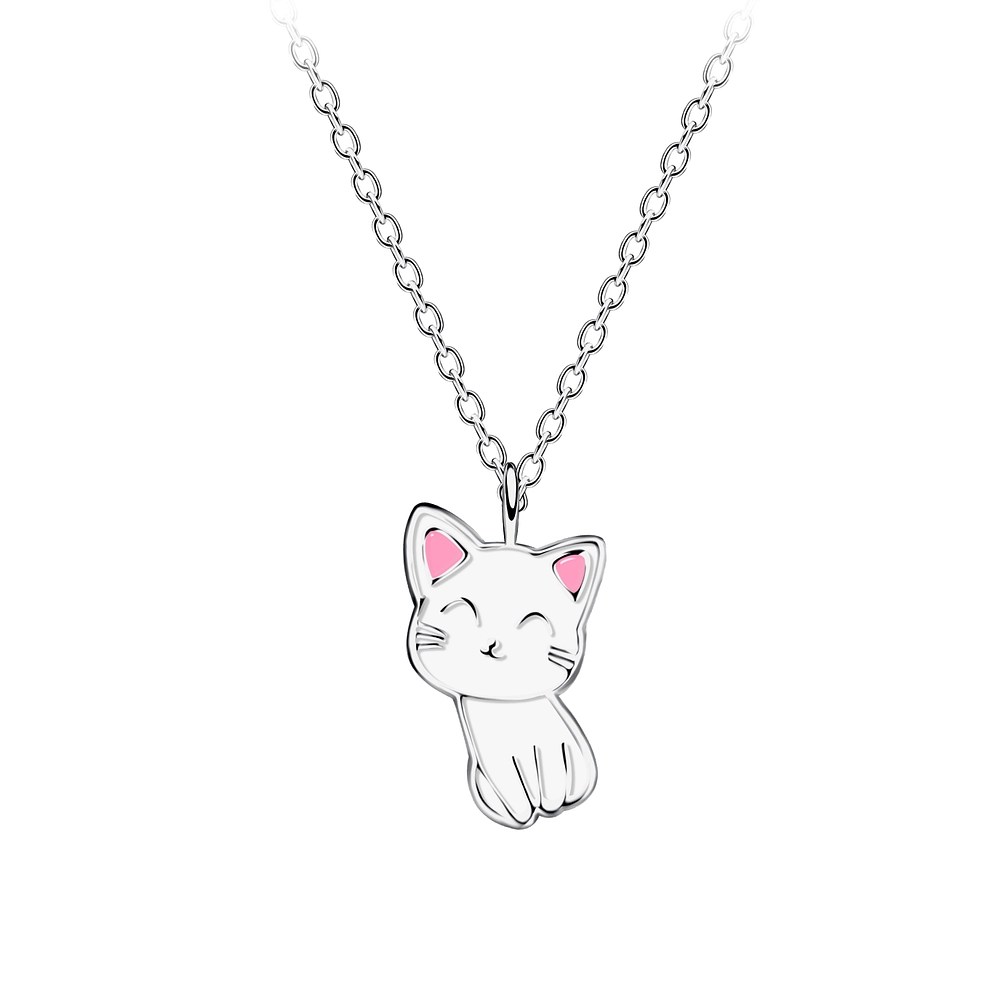 925 Silver Jewelry Silver Cat Necklace 19070