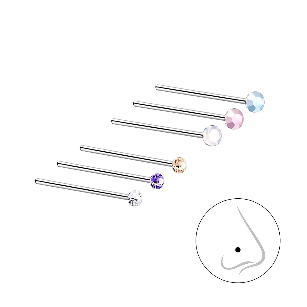 925 Silver Jewelry Silver Mixed Nose Jewelry Set 10034