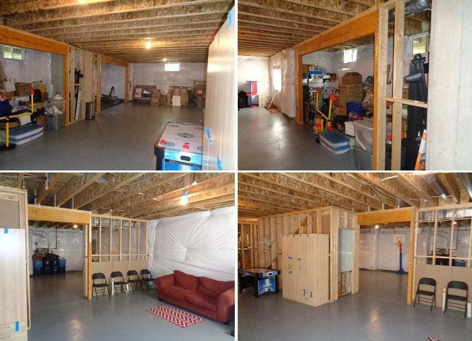 Before & After Basement Remodel Transforming an Unfinished Basement