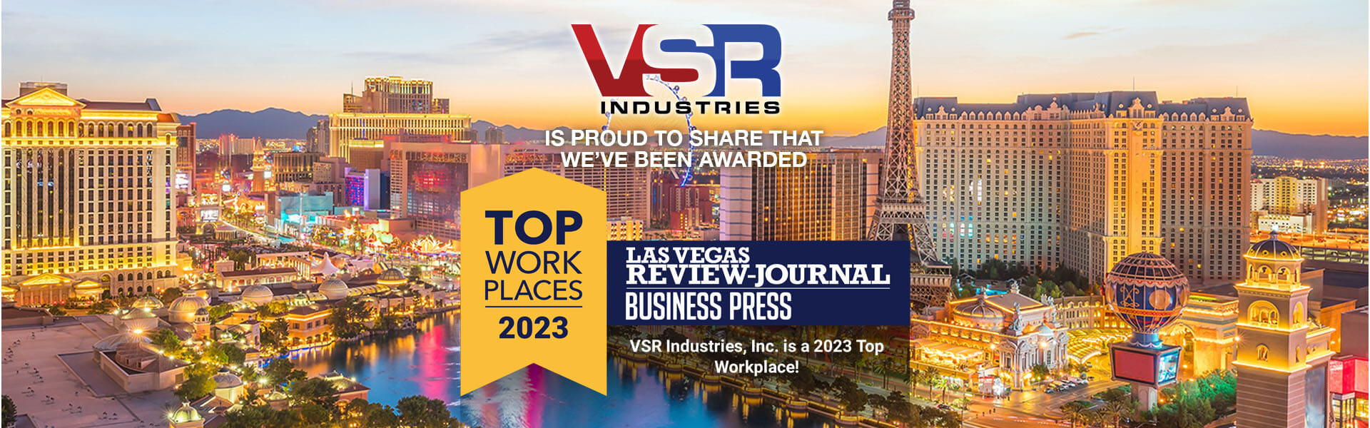 VSR Awarded Nevada Top Workplace Winner 2023 VSR Industries, Inc.