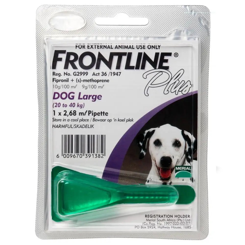 Frontline Plus 20 kg 40 kg Large Dogs Singles