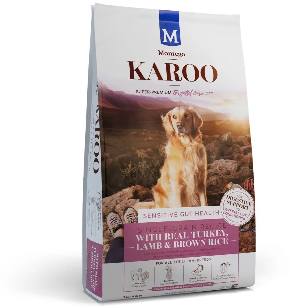 Montego Karoo Turkey & Lamb Sensitive Gut Health Dog Food Pet Hero