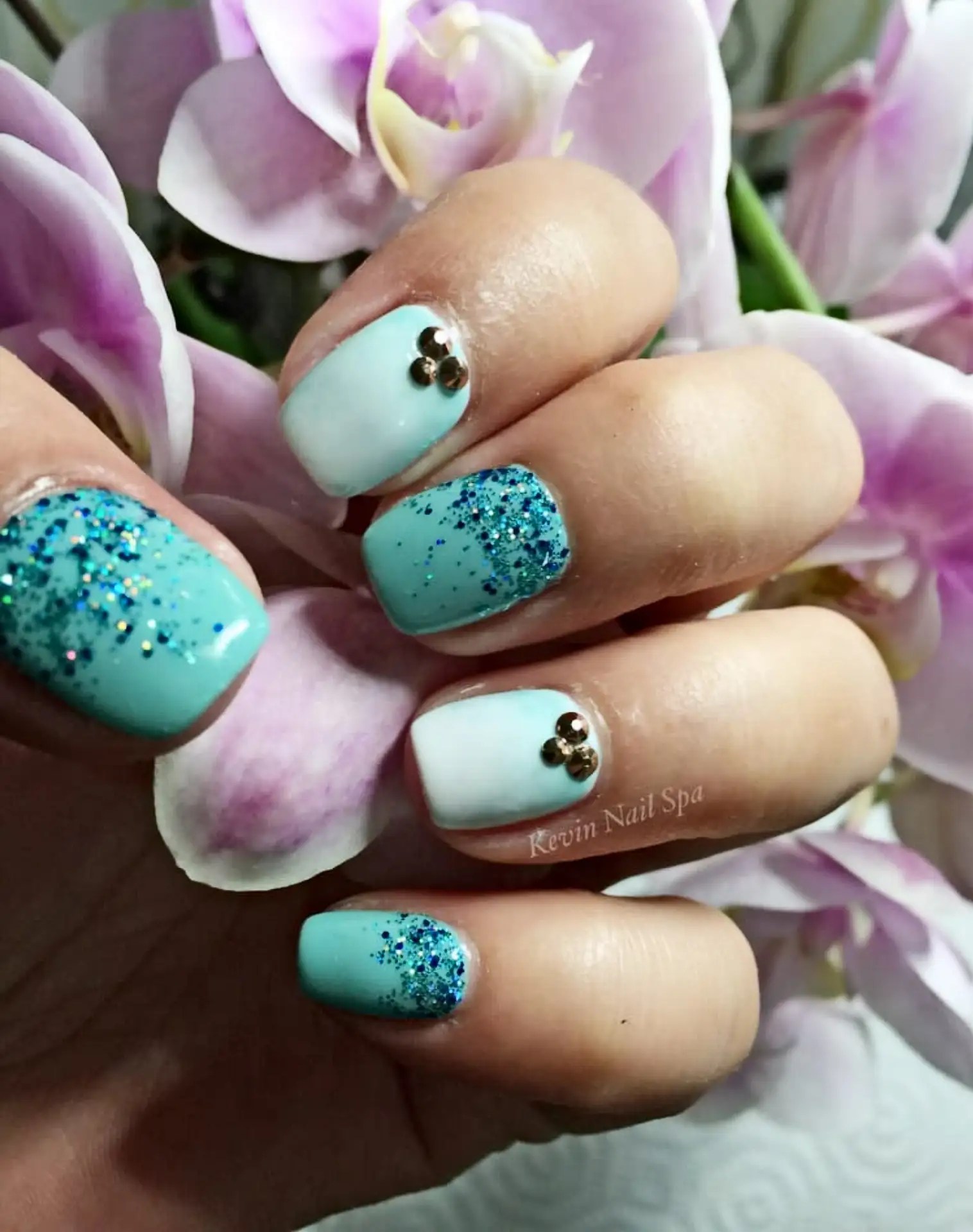 Glitter Acrylic Full Set Kevin Nail Art Spa