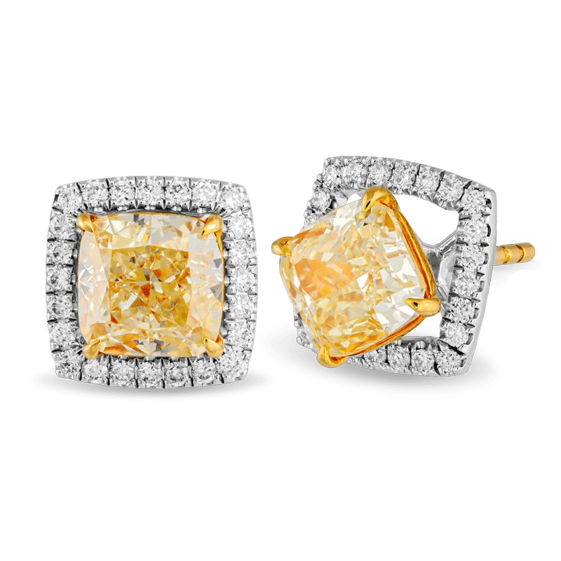 Fancy Yellow Diamond Earrings On Cheong Jewellery