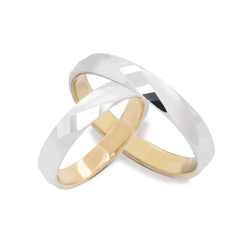 "Eterna Amo" Platinum Yellow Gold Wedding Band On Cheong Jewellery