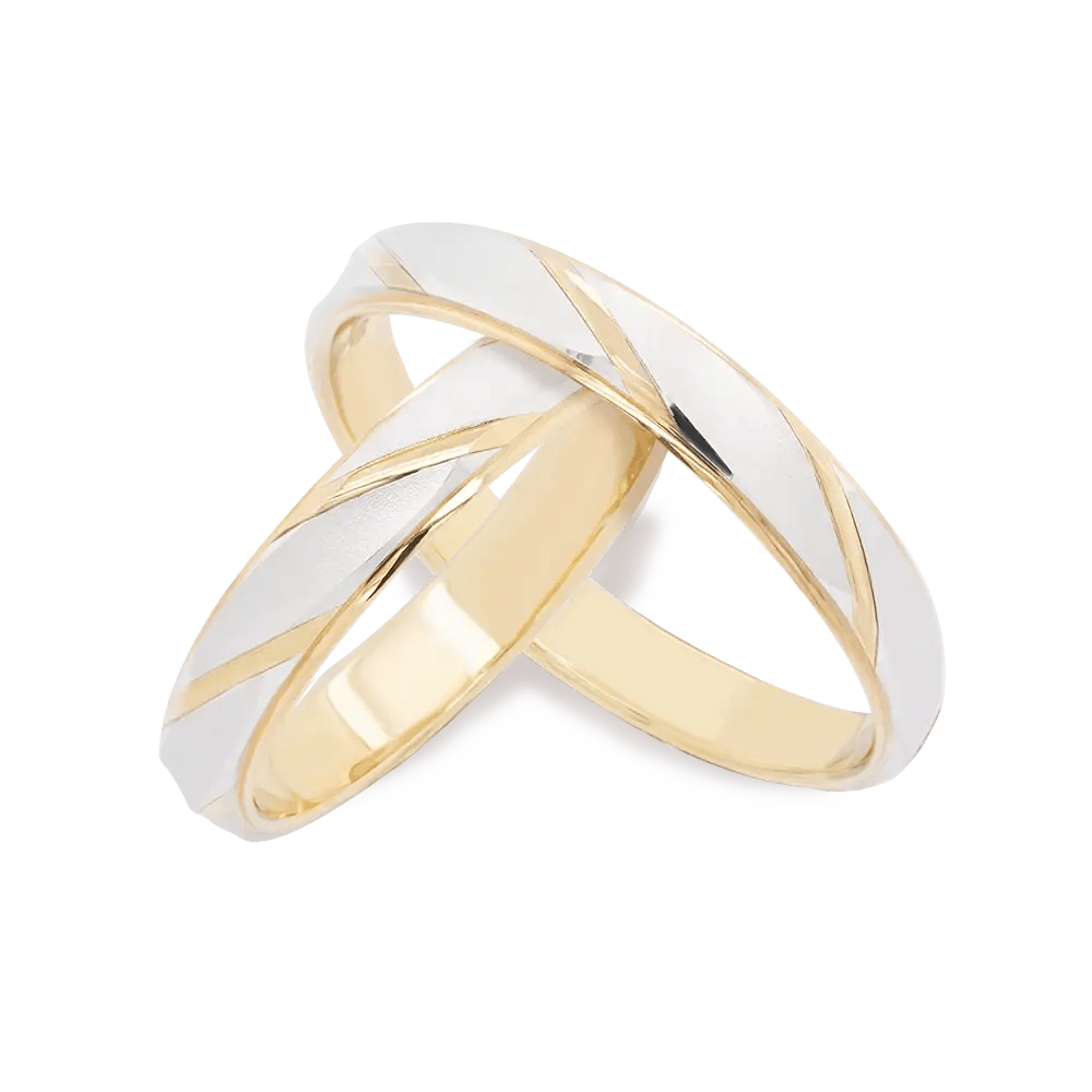 "Amor Forte" Platinum Yellow Gold Wedding Band On Cheong Jewellery