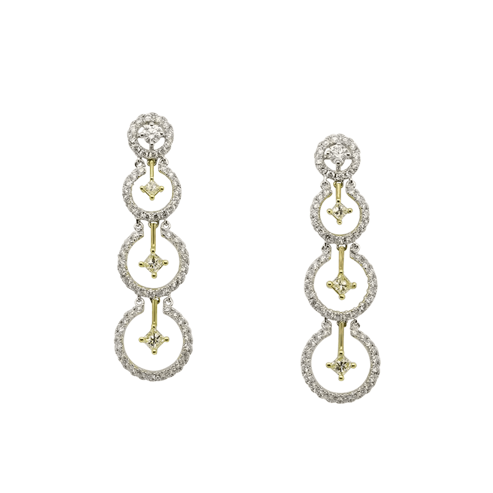 Diamond Dangling Earrings On Cheong Jewellery