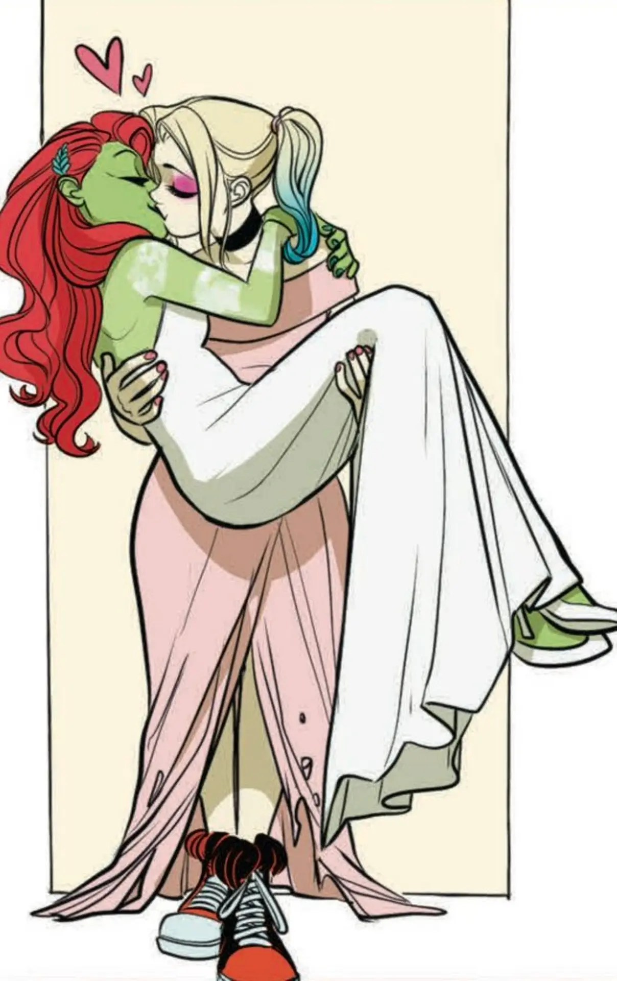 Harley Quinn And Poison Ivy In Their Wedding Dresses, From DC Comics