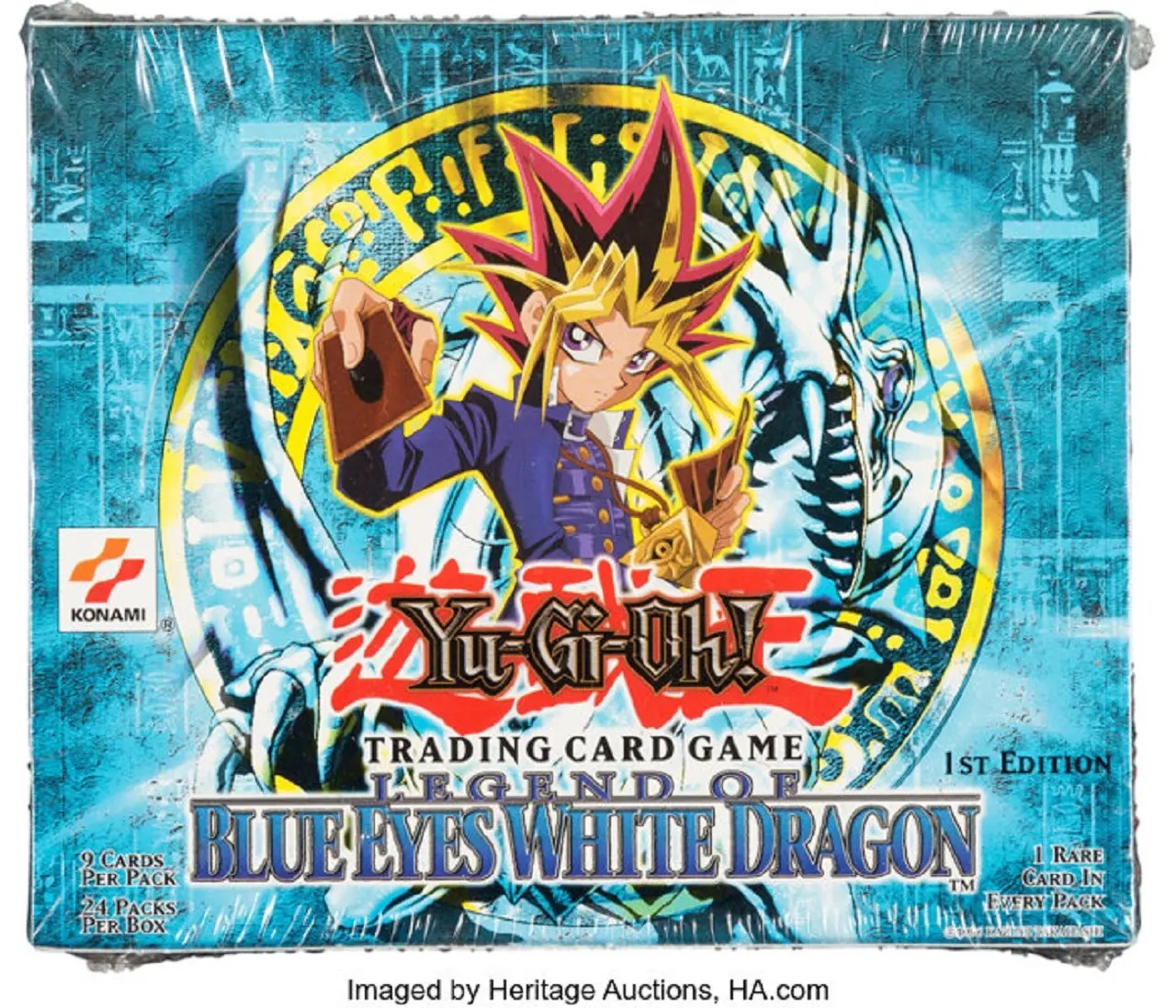YuGiOh! 1st Ed Legend Of Blue Eyes Box Auctioning At Heritage
