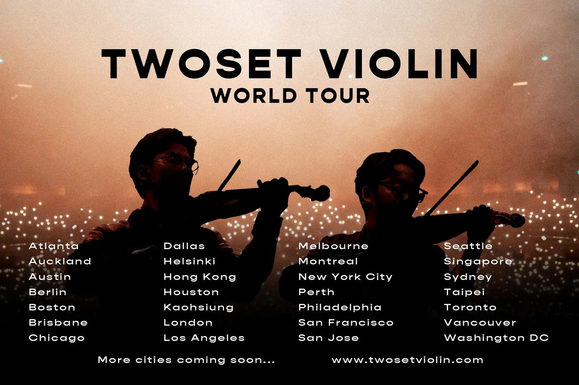 TwoSet Violin Share World Tour Announcement Video; 27 Cities Confirmed