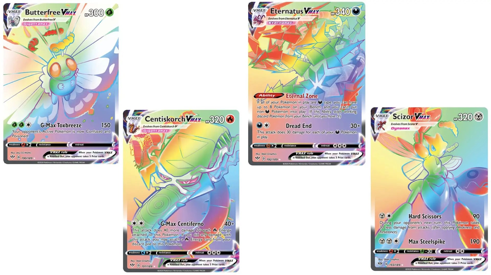 The Rainbow Rare Cards Of Pokémon TCG Darkness Ablaze