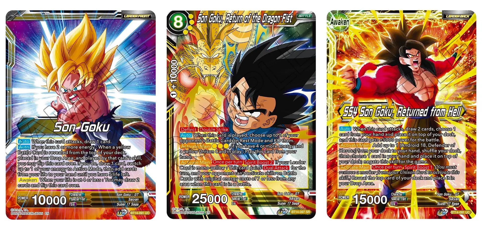 Dragon Ball Super CG Previews Goku SR & Leader Cards in Cross Spirits