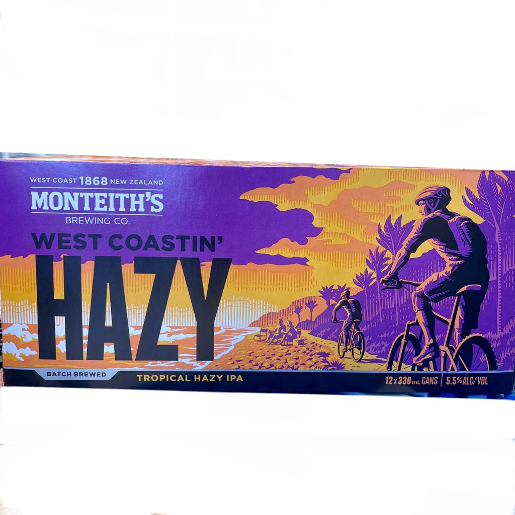 Monteith's West Coastin' Hazy Ipa 12Pack 330ml Cans Merchants Liquor
