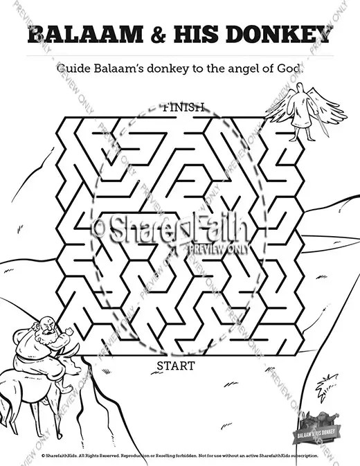 ShareFaith Media » Numbers 22 Balaam’s Donkey Sunday School Crossword Puzzles ShareFaith Media