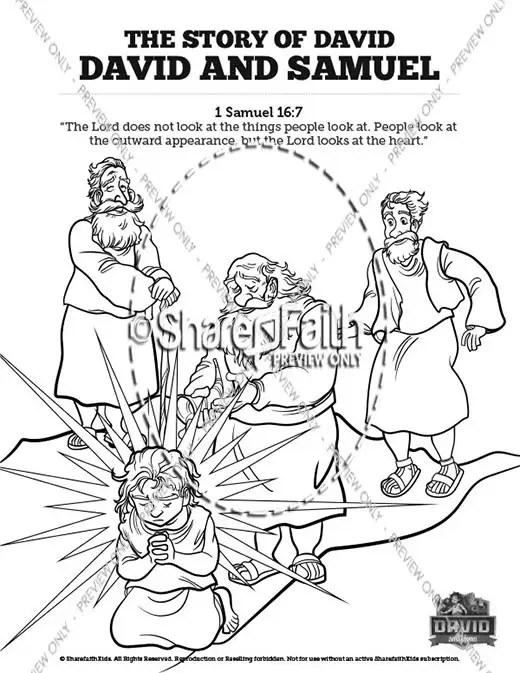 1 Samuel 16 David and Samuel Sunday School Coloring Pages ShareFaith