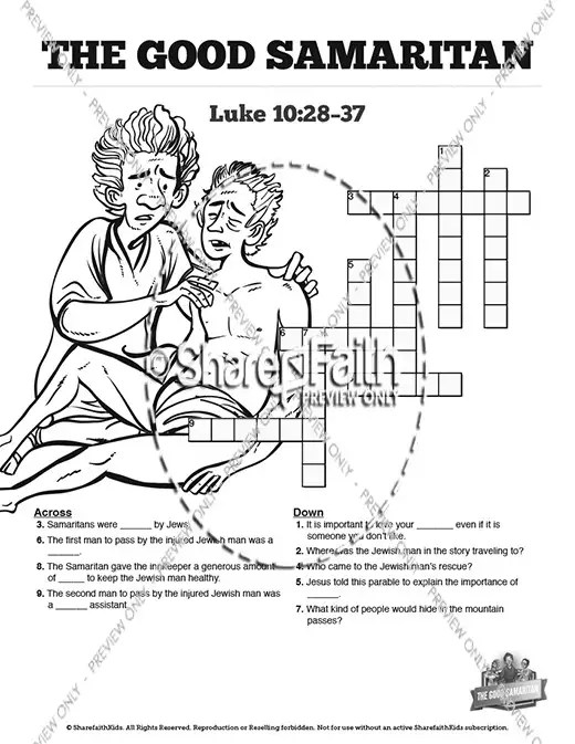 The Good Samaritan Sunday School Crossword Puzzles ShareFaith Media