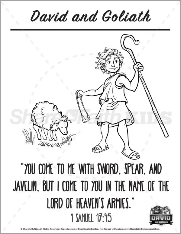 ShareFaith Media » 1 Samuel 17 David and Goliath Preschool Coloring