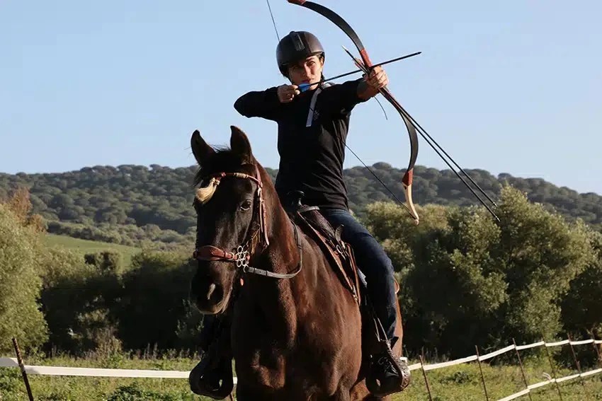 stellen sich vor Reiten in Andalusien Spanien