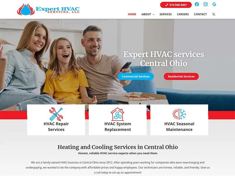 Expert HVAC Robintek Columbus site Design, Graphic Design & SEO