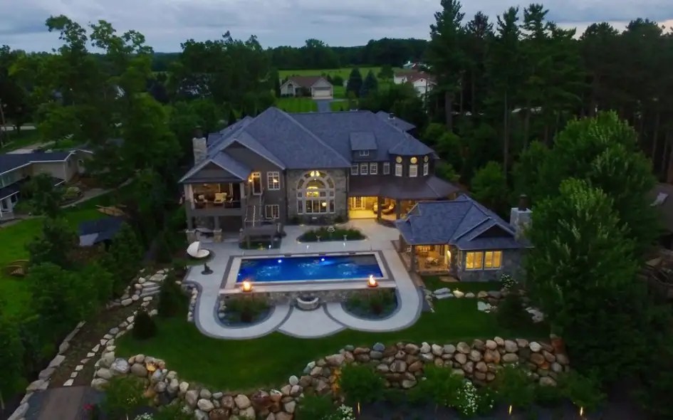 Newly Built Lakefront Home In Metamora, Michigan Homes of the Rich