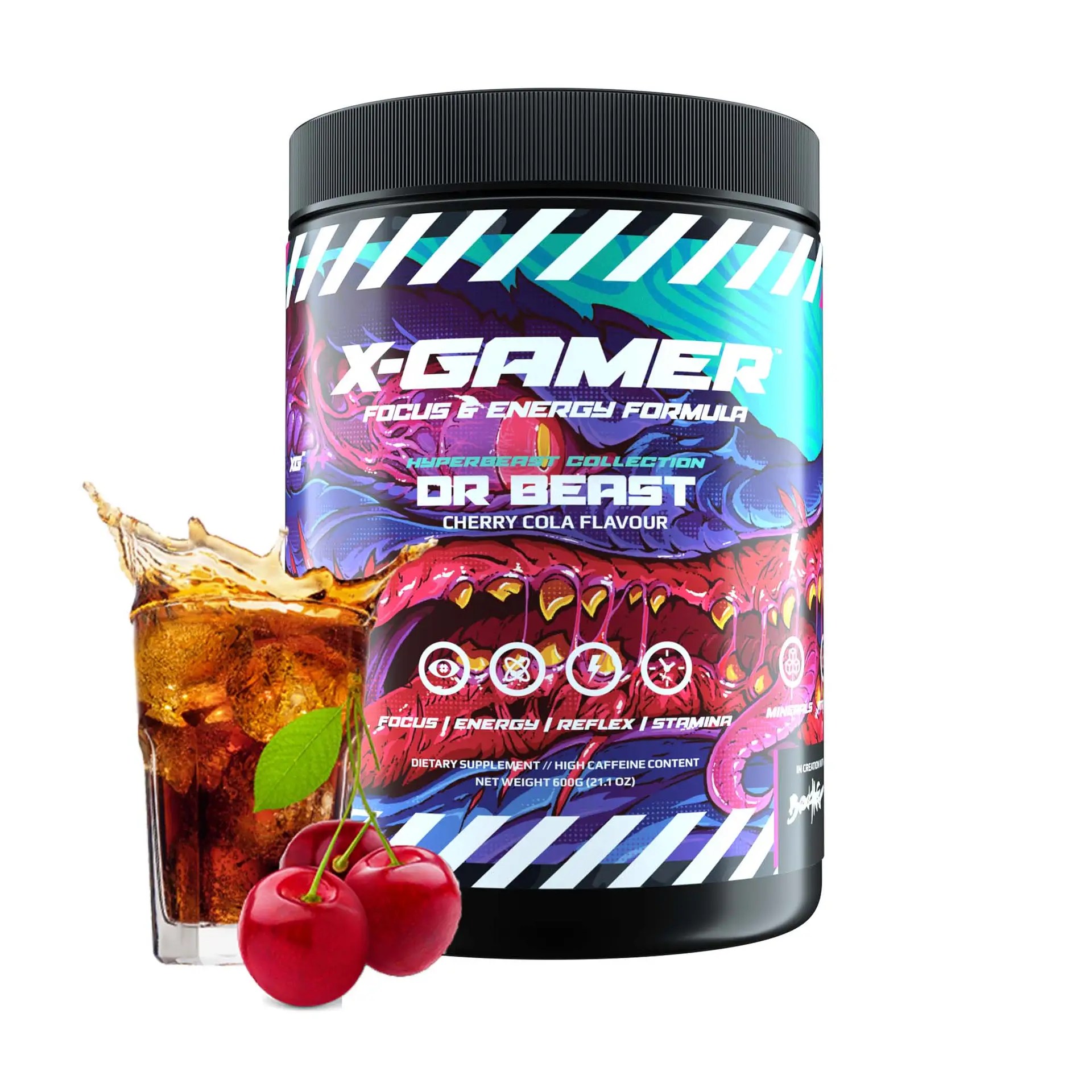 XGamer Dr. Beast XTubz Kirsche + Cola 600 Gramm Energy Drink Pulver Snuffland.de
