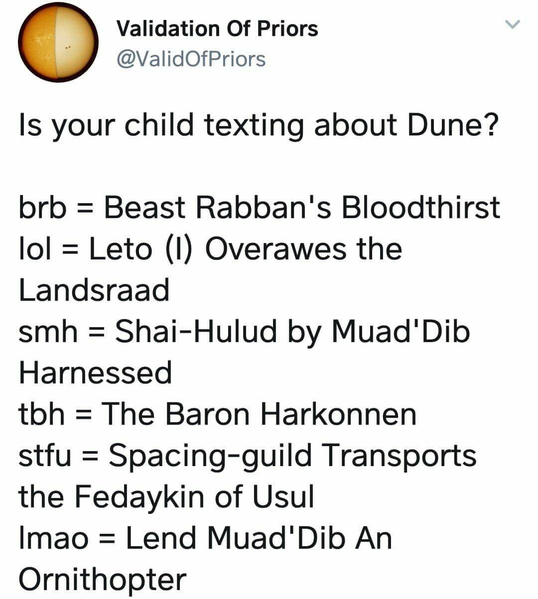Is your child texting about Dune? MLTSHP
