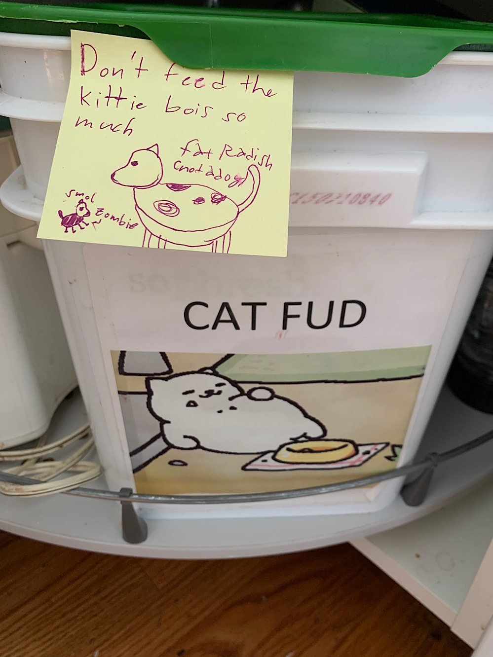 Our cat food bucket MLTSHP