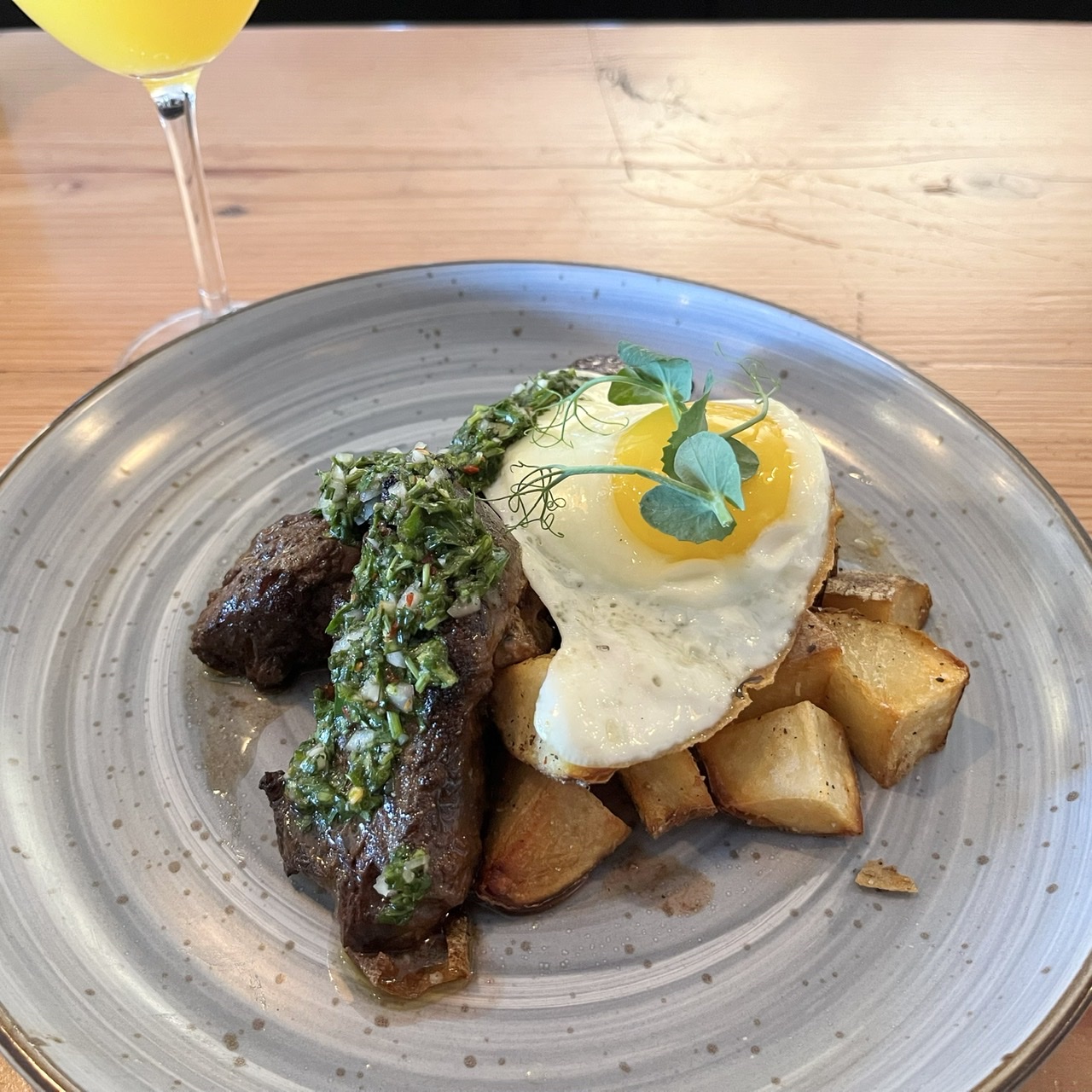 Steak and Egg at Magnolia Wine Bar is the best way to start a Sunday