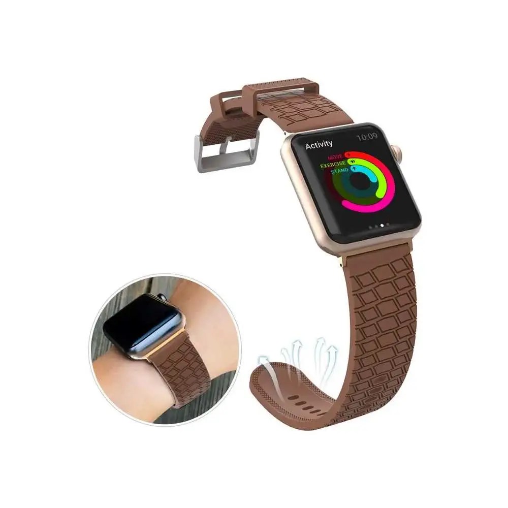 AhaStyle Tire Texture Premium Silicone Apple Watch Band 44mm Dark