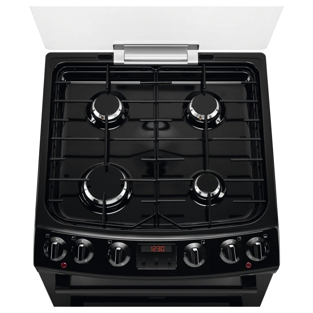Zanussi ZCK66350BA 60cm Freestanding Dual Fuel Cooker BLACK