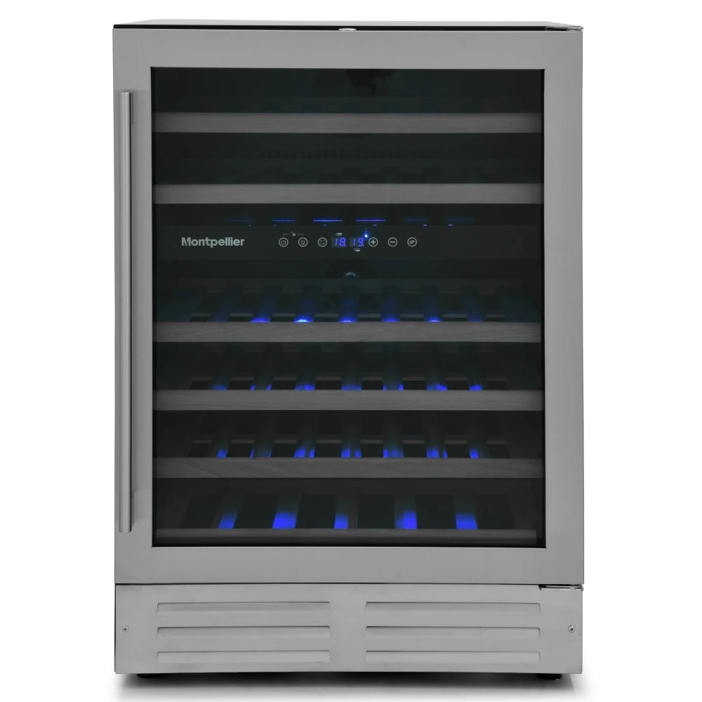 Montpellier WS46SDX 60cm Undercounter Dual Zone Wine Cooler STAINLESS