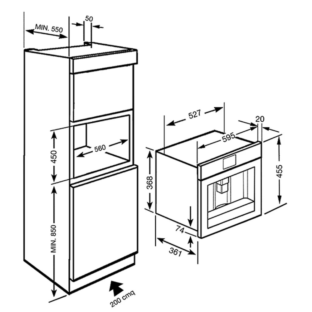 Smeg CMS6451X Classic Fully Automatic Built In Coffee Machine STAINLESS STEEL Appliance City