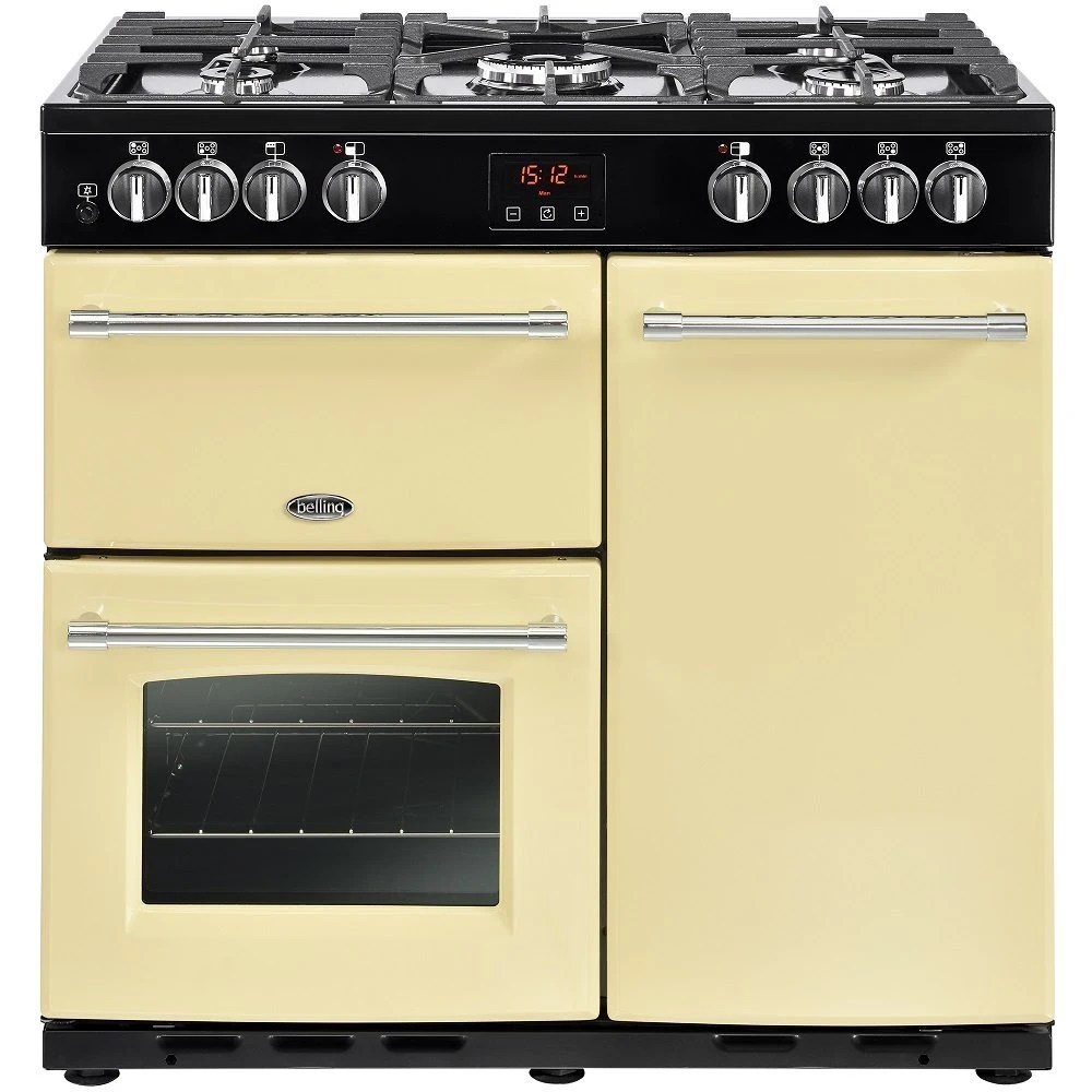Belling FARMHOUSE 90DFTCRM 4123 90cm Dual Fuel Range Cooker CREAM