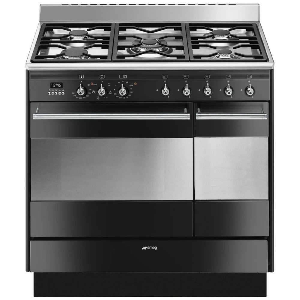 Smeg SUK92MBL9 90cm Dual Fuel Range Cooker BLACK Appliance City
