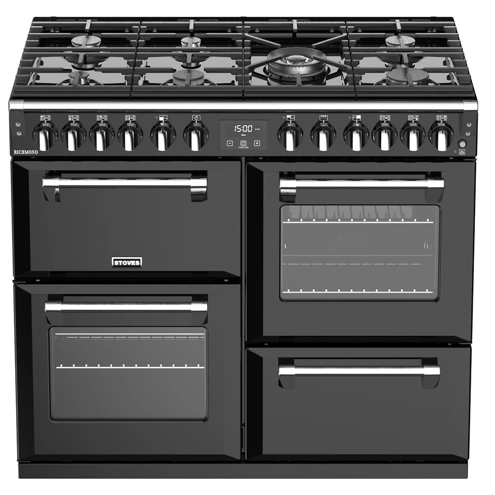 Stoves RICHMOND S1000DFBK 4451 Richmond 1000mm Dual Fuel Cooker BLACK
